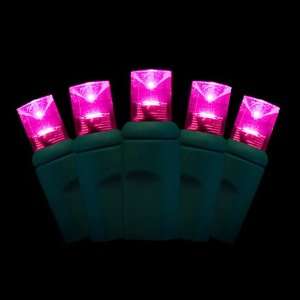  Angle Pink Prelamped Light Set, Green Wire   70 LED Pink Wide Angle 