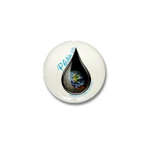  Oil Drop w/World Earth Mini Button by CafePress: Patio 