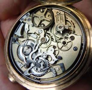   wheel has gold weights,solid gold train,Breguet blue hairspring