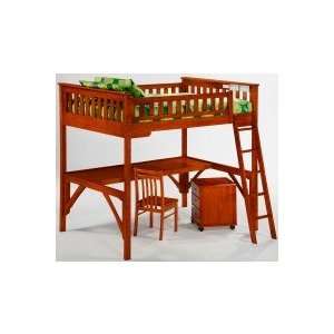 Spice Cherry Ginger Bunk Bed with Straight Desk:  Home 