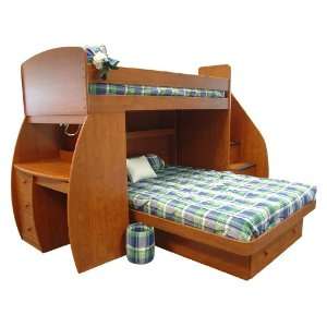  Space Saver Twin over Full Bunk Bed w/ Desk & Stairs by 