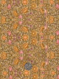 Rare ROSE & HUBBLE Art Nouveau WILLIAM MORRIS Fabric ROSE CHINTZ Gold 