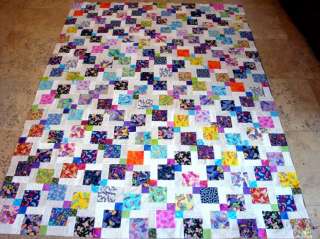 BUTTERFLY DRAGONFLY GARDEN Quilt Fabric Top Bright Colors  