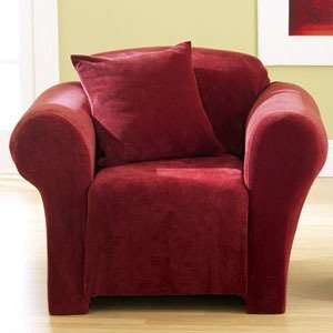  Sure Fit Stretch Pique Chair Slipcover   Garnet: Home 