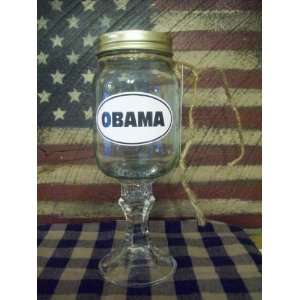  OBAMA Glass Redneck Hillbilly Wineglass Wine Kitchen 