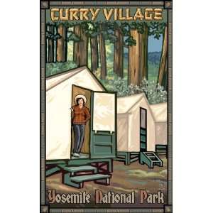   Curry Village Artwork by Paul A Lanquist, 11 Inch by 17 Inch Home