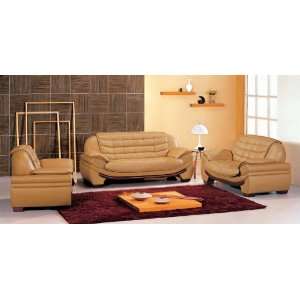    VG 088CA Contemporary Camel Leather Living Room Set
