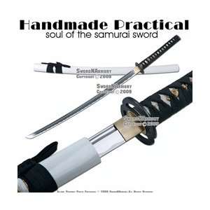  Handmade Practical Musashi Samurai Katana Sword White 