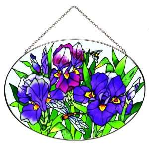  Purple Irises   Suncatcher by Joan Baker: Home & Kitchen