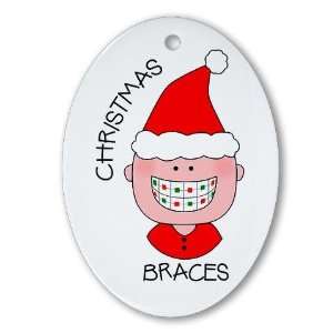   Christmas Braces Christmas Oval Ornament by CafePress: Home & Kitchen