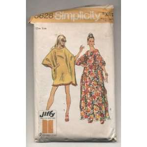 Vintage 1973 Simplicity Caftan Mini Skirt Hippy Two Lengths Sewing 