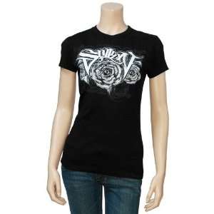  Sullen Ladies Black Rose Graphic T shirt: Sports 
