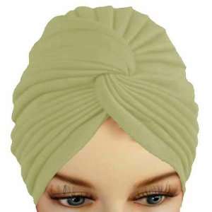  Ivory Pleated Turban Hat Head Cover Sun Cap: Home 