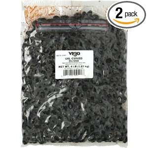 Vigo Oil Cured Olives, 4 Pound Bags (Pack of 2)  Grocery 