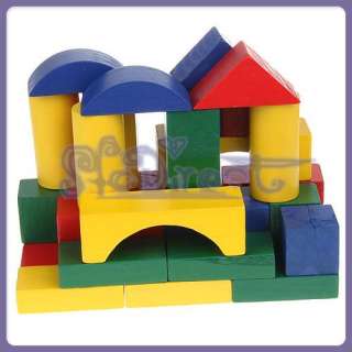 Free Ship 100 pcs Castle Building Wooden Blocks Educational Toy New 