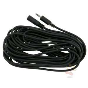  Black 3.5mm Stereo Plug to Jack M/F Cable , 50FT 