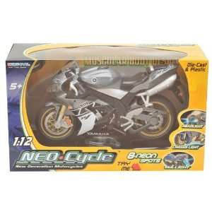  Neon Cycle 1/12 Yamaha R1 with Lite in Gray Color: Toys 