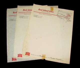 1948 ROCK ISLAND RAILROAD LETTERHEADS ORDER TICKETS RR  