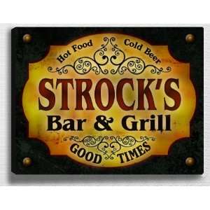  Strocks Bar & Grill 14 x 11 Collectible Stretched 