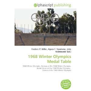  1968 Winter Olympics Medal Table (9786132909350) Books