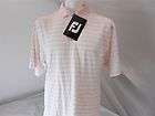 Mens New FootJoy Pro Dry 10 Stripe Logo Golf Polo Ledgemont CC Pink 