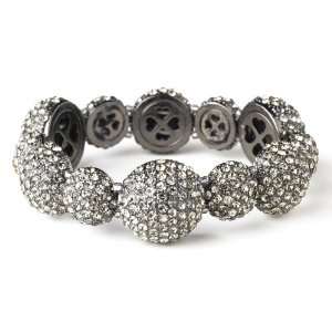    Silver Hematite Rhinestone Crystal Stretch Bracelet: Jewelry