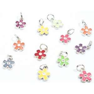  3/8 Ultra Miniature Colorful Floral Head Charms for 