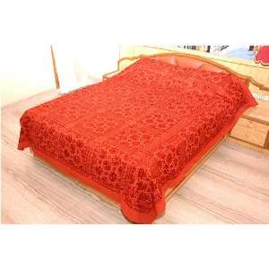   Thread Embroidery Mirror Work Bedspread   Twin Size: Home & Kitchen
