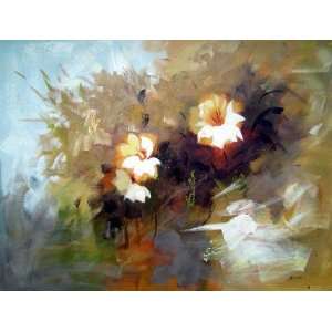  White Stephanotis Flower in Wind Oil Painting 30 x 40 