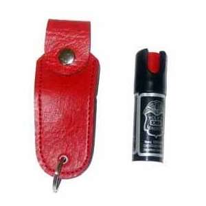  Red Leather Pouch Pepper Spray Kechain 