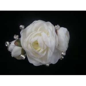  White Camellia Hair Flower Clip: Beauty