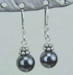 Sterling Silver ~ Hematite Gemstone Earrings  