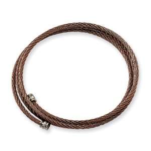  Stls Steel Chocolate color IP plated Cable Bracelet 8.5 In 