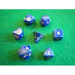  Stone Dice Lapis 12mm Set and Bag: Toys & Games