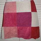 EXPRESS Suede Patchwork Mini Leather Skirt Hobo Sobe Pink Beige 7/8 