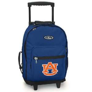  Rolling Backpack Navy Auburn Tigers   Wheeled Travel or School Carry 
