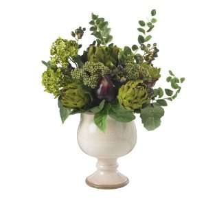   Artichoke and Hydrangea Silk Flower Arrangement: Patio, Lawn & Garden