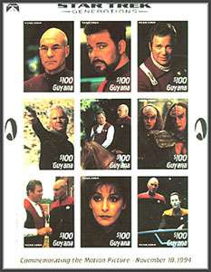 1995 Star TrekGenerations Movie Poster Stamp Set of 9  