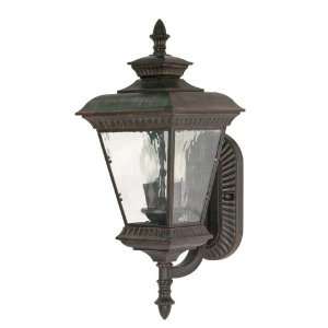   60/972 Arm Up Wall Lantern with Clear Water Glass, Old Penny Bronze