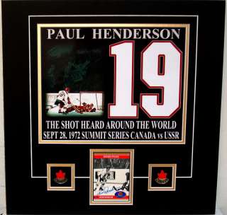 PAUL HENDERSON AUTO/SIGNED 1972 CANADA CUP MATTED W/COA  