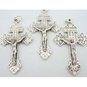 Lot 3 Catholic Rosary Part Crucifix Silver Gild Cross 2 Pardon Behold 