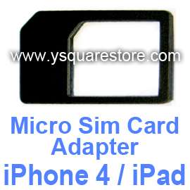Black Micro Sim Card Adapter Holder +Cutting Cutter Sticker iPhone 4 