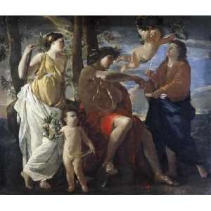  Poets Inspiration by Nicolas Poussin. Size 16.00 X 13.63 