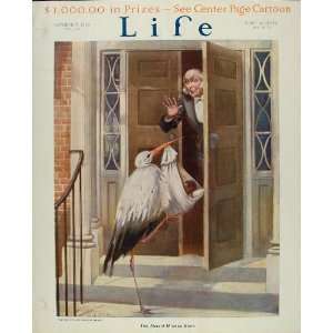  1920 Cover Oct. Life Paul C. Stahr Stork Baby Doorstep 