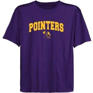 NCAA Wisconsin Stevens Point Pointers Youth Purple Logo Arch T shirt 