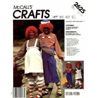 McCalls 2625 Sewing Pattern Childrens Raggedy Ann Andy Costumes Size 