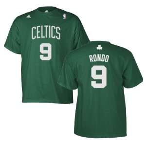  adidas Celtics Rajon Rondo Road Game Time T Shirt Sports 
