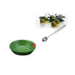  6 1/2 Ceramic Olive Bowl with Olive Spoon Set