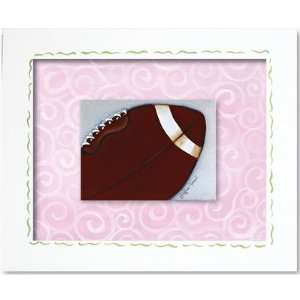  Sports Football Framed Giclee Wall Art Color: Pink Stripe 