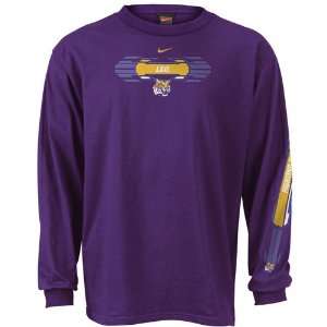   LSU Tigers Purple Split Second Long Sleeve T shirt: Sports & Outdoors